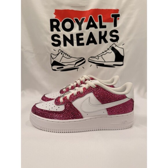 Air Force 1 Low Pink Rhinestone Custom Size 6y/7.5w